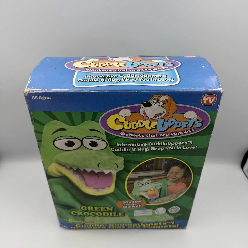 Cuddleuppets Puppet Blanket Alligator Crocodile 28x39 Green Jay @ Play